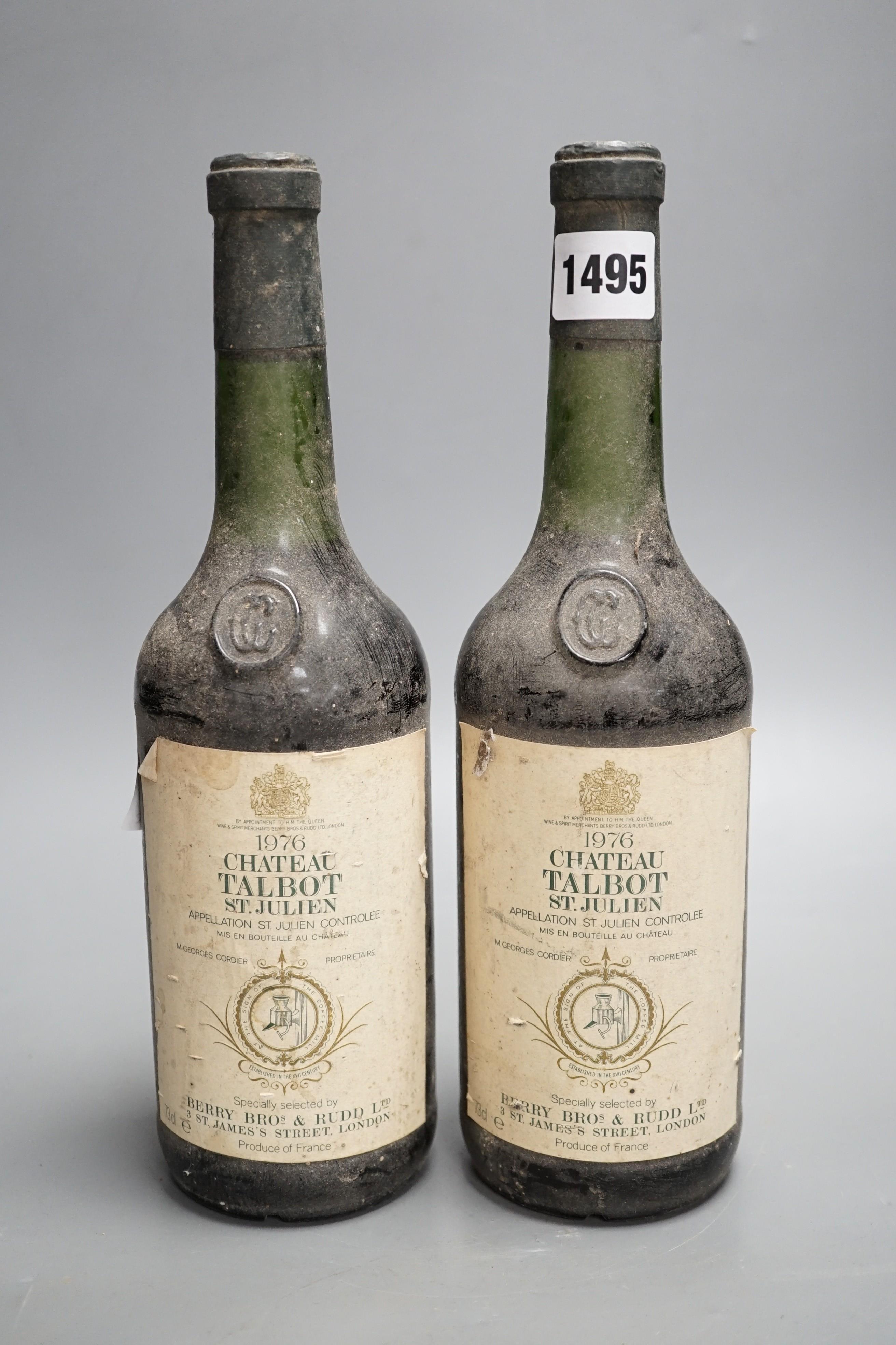 Two bottles of Chateau Talbot 1976